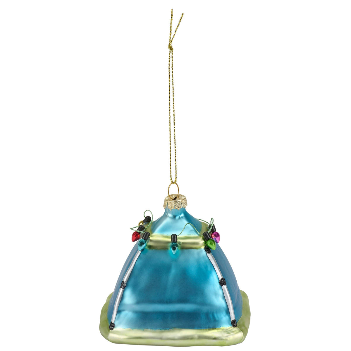 Camping Tent Glass Ornament