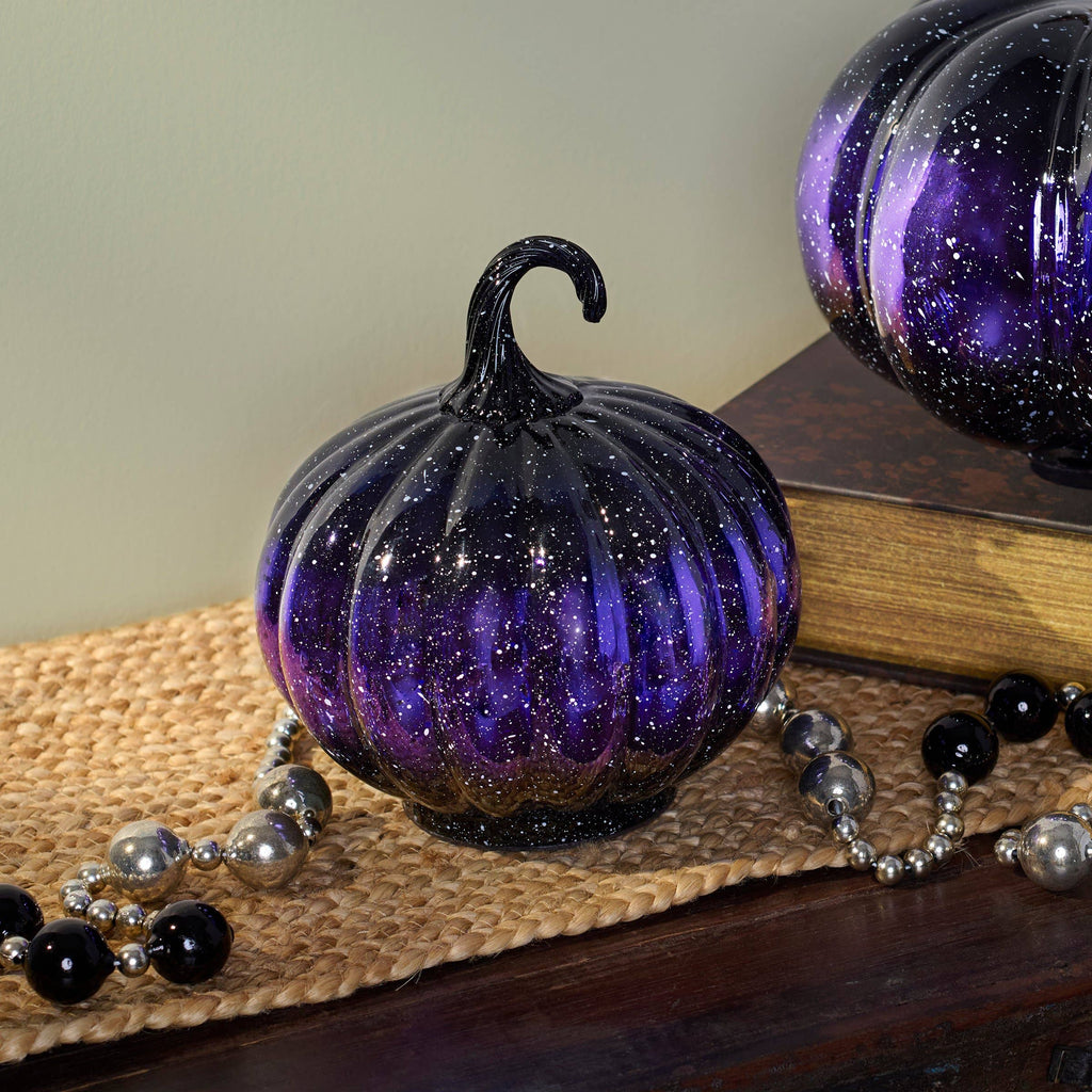 Small Purple Glass Pumpkin