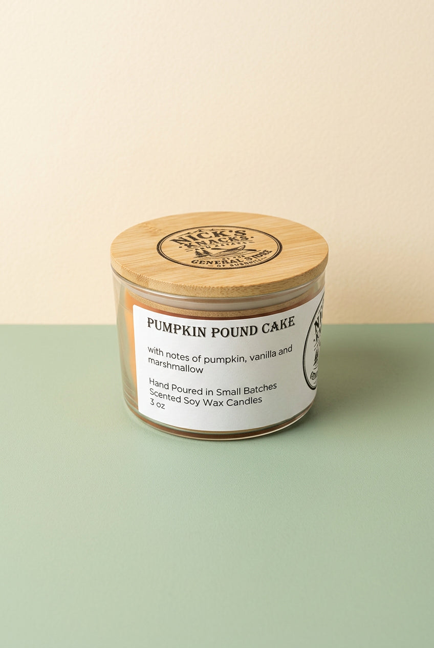 Pumpkin Pound Cake Hand Poured Soy Wax Candle- 3oz