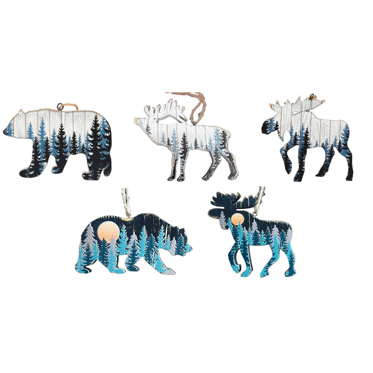Wooden Forest Ornaments