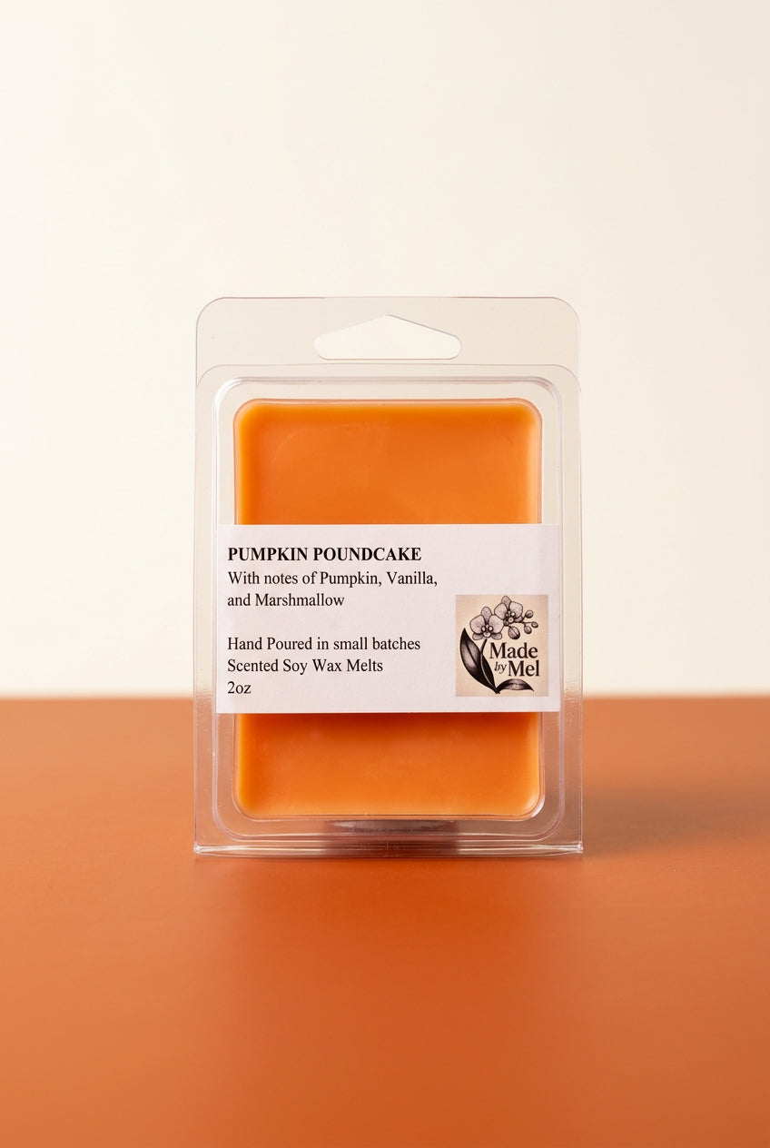 Pumpkin Pound Cake Hand Poured Soy Wax Melts- 2oz